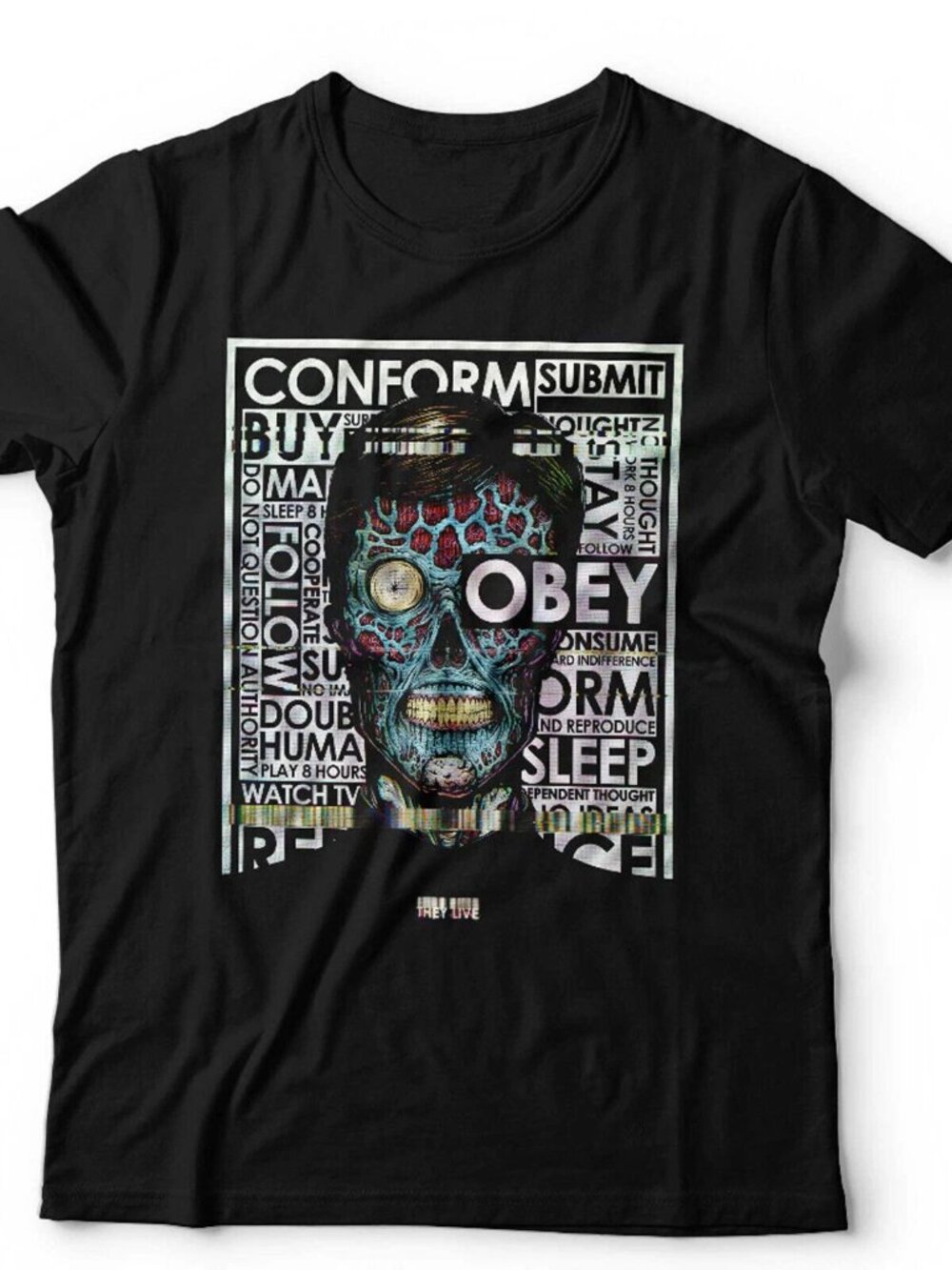 They Live Tshirt Glitch Unisex Retro Vintage 80s Movie Horror T Shirt 257